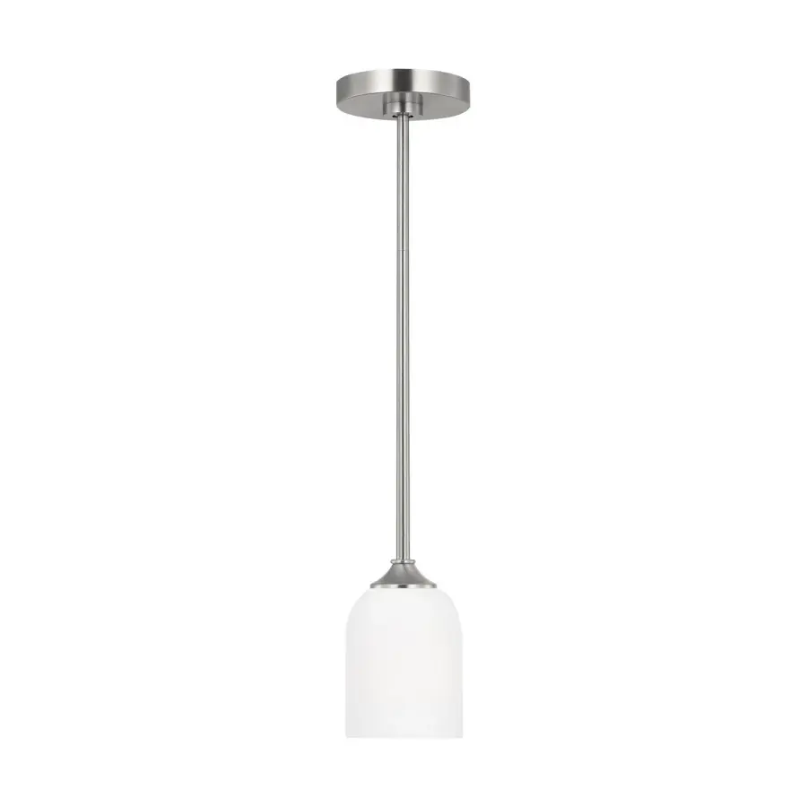 Emile One Light Mini Pendant in Brushed Steel
