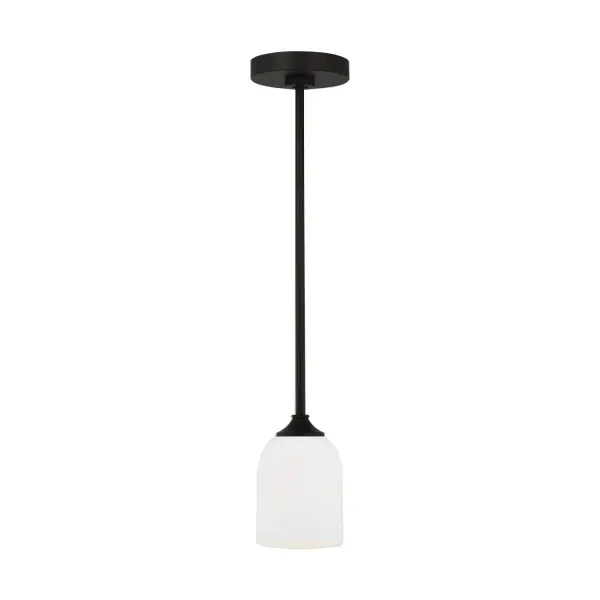 Collection: Emile Rooms: Dining Room, Entry Room/Hallway, Kitchen Finish: Midnight Black Glass: Etched / White Inside Width: 4.00" Height: 6.25" Weight: 2.70 lb Wire: 72" Black Rod: (3) 12",(1) 6" Canopy: D:5.5'' H:1'' Round Number of Bulbs: 1 Maximum Wattage: 60.00 W Bulb Type: A19 Bulb Base: Medium Voltage: 120.00 V Material: Steel Country of Origin: China Safety Listing: cETL Safety Rating: Damp Title 24 Spec Sheet Instructions