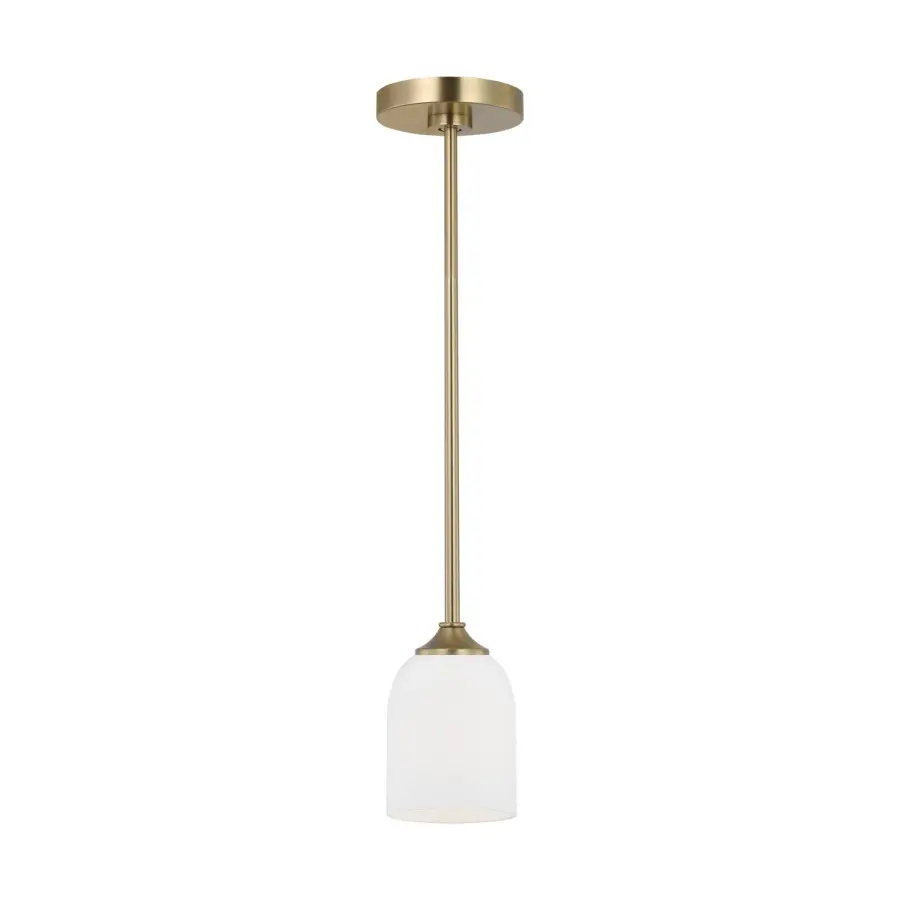 Emile One Light Mini Pendant in Satin Brass