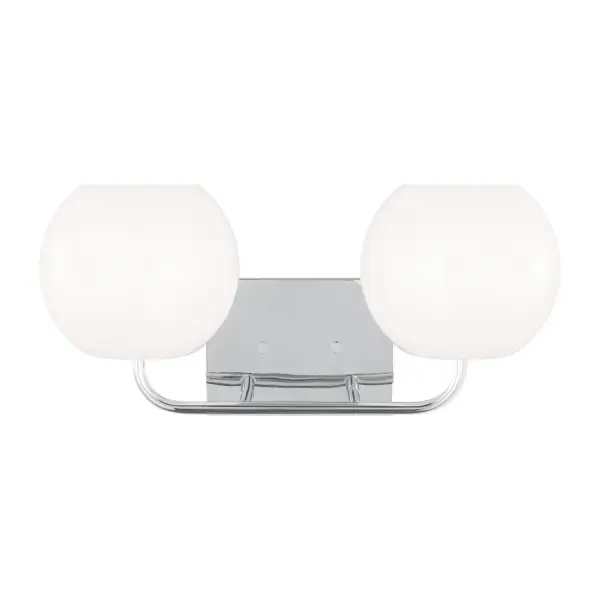 Collection: Rory Rooms: Bathroom, Bedroom, Entry Room/Hallway Finish: Chrome Glass: Opal Width: 18.00" Height: 8.63" Weight: 3.10 lb Extension from Wall: 8.00" Wire: 8" Black/White Canopy: DP:0.875'' W:7'' H:5'' OB UP:6.125'' OB DOWN:2.5'' Rectangular Number of Bulbs: 2 Maximum Wattage: 60.00 W Bulb Type: A19 Bulb Base: Medium Voltage: 120.00 V Material: Steel Country of Origin: Vietnam Safety Listing: cETL Safety Rating: Damp Title 24 Spec Sheet Instructions