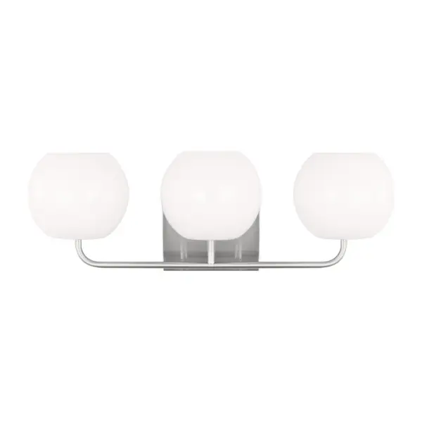 Collection: Rory Rooms: Bathroom, Bedroom, Entry Room/Hallway Finish: Brushed Steel Glass: Opal Width: 25.00" Height: 8.63" Weight: 4.20 lb Extension from Wall: 8.00" Wire: 8" Black/White Canopy: DP:0.875'' W:7'' H:5'' OB UP:6.125'' OB DOWN:2.5'' Rectangular Bulbs Included Number of Bulbs: 3 Maximum Wattage: 9.00 W Bulb Type: A19 Bulb Base: E26 Medium Light Output: 800.00 lm Color Temperature: 3000 K CRI: 90 Voltage: 120.00 V Material: Steel Country of Origin: Vietnam Safety Listing: cETL Safety Rating: Damp Title 24 Spec Sheet