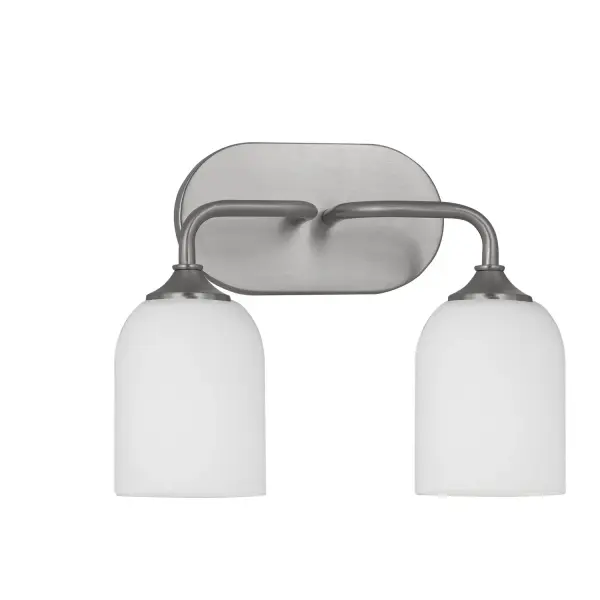 Collection: Emile Rooms: Bathroom, Bedroom, Entry Room/Hallway Finish: Brushed Steel Glass: Etched / White Inside Width: 13.25" Height: 9.50" Weight: 3.20 lb Extension from Wall: 6.50" Wire: 8" Black/White Canopy: DP:0.75'' W:8'' H:4.625'' OB UP:7 3/16'' OB DOWN:2 5/16'' Oval Number of Bulbs: 2 Maximum Wattage: 60.00 W Bulb Type: A19 Bulb Base: Medium Voltage: 120.00 V Material: Steel Country of Origin: China Safety Listing: cETL Safety Rating: Damp Title 24 Spec Sheet Instructions
