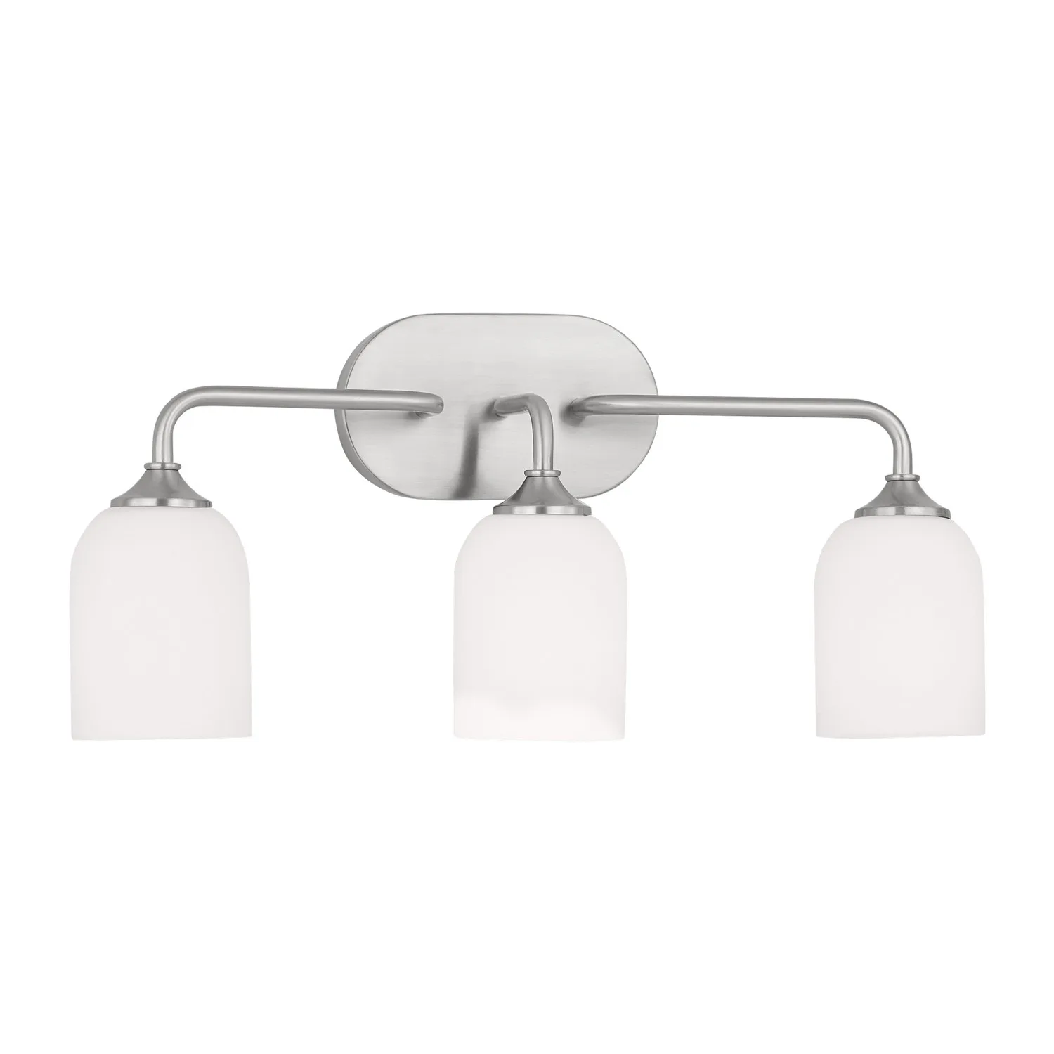 Emile Three Light Vanity in Brushed Steel