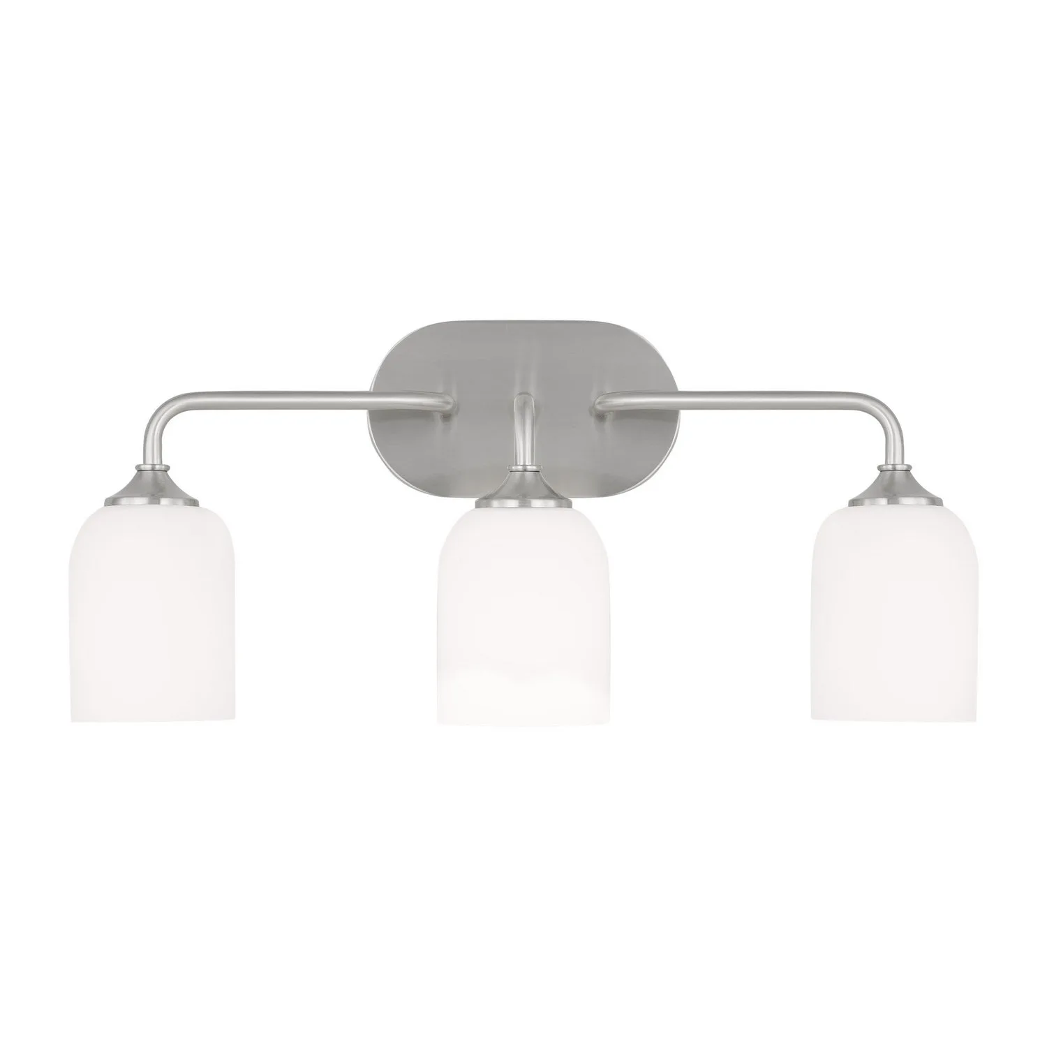 Emile Three Light Vanity in Brushed Steel
