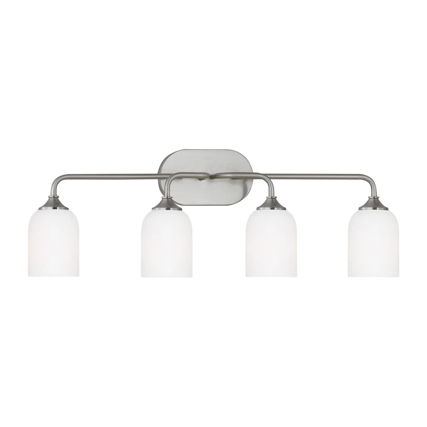 Emile Four Light Vanity in Brushed Steel