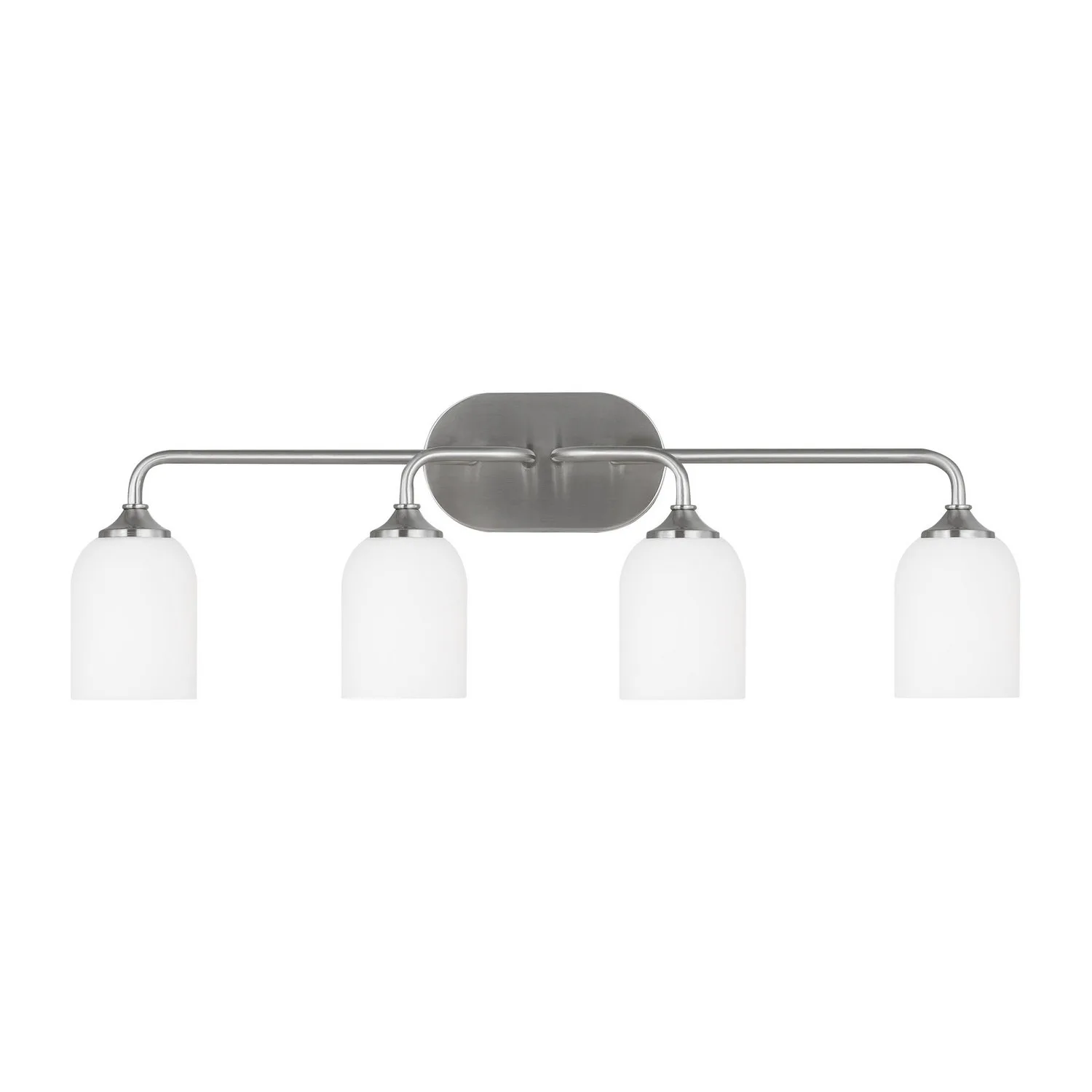 Emile Four Light Vanity in Brushed Steel