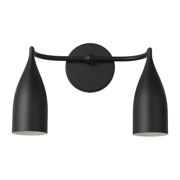 Collection: Maya Rooms: Bathroom,Bedroom,Entry Room/Hallway Finish: Midnight Black Width: 14.75" Height: 10.13" Weight: 2.20 lb Extension from Wall: 6.50" Wire: 8" Black/White Canopy: D:5.125'' DP:0.75'' OB UP:7.5'' OB DOWN:2.625'' Round Number of Bulbs: 2 Maximum Wattage: 60.00 W Bulb Type: A19 Bulb Base: Medium Voltage: 120.00 V Material: Steel Country of Origin: Vietnam Safety Listing: cETL Safety Rating: Damp Title 24 Spec Sheet Instructions