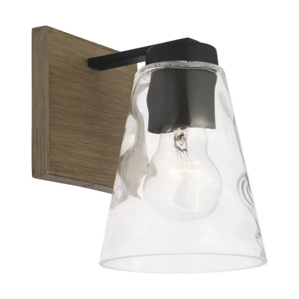 Collection: Dunton Rooms: Bathroom,Bedroom,Entry Room/Hallway Finish: Midnight Black Glass: Clear Water Width: 5.00" Height: 7.50" Weight: 2.05 lb Extension from Wall: 6.50" Wire: 8" Black/White Canopy: L:4.75'',W:4.75'',H:0.625'' Square Number of Bulbs: 1 Maximum Wattage: 60.00 W Bulb Type: A19 Bulb Base: Medium Voltage: 120.00 V Material: Steel Country of Origin: Vietnam Safety Listing: cETL Safety Rating: Damp Title 24 Spec Sheet Instructions