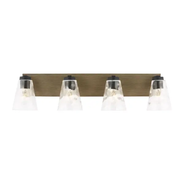 Collection: Dunton Rooms: Bathroom,Bedroom,Entry Room/Hallway Finish: Midnight Black Glass: Clear Water Width: 31.00" Height: 7.50" Weight: 7.70 lb Extension from Wall: 6.50" Wire: 8" Black/White Canopy: L:28.125'',W:4.625'',H:0.625'' Rectangular Number of Bulbs: 4 Maximum Wattage: 60.00 W Bulb Type: A19 Bulb Base: Medium Voltage: 120.00 V Material: Steel Country of Origin: Vietnam Safety Listing: cETL Safety Rating: Damp Title 24 Spec Sheet Instructions