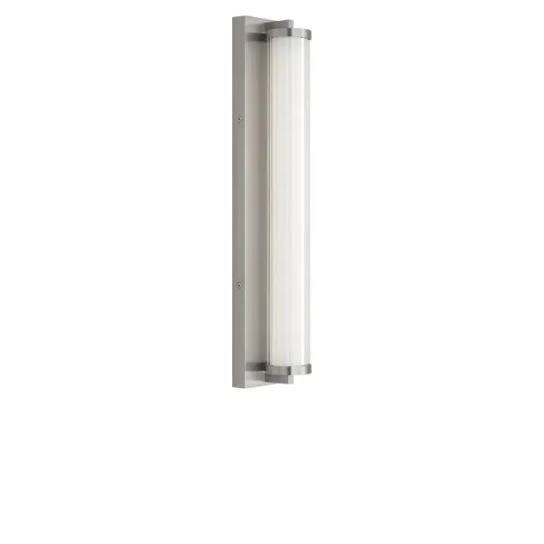 Collection: Weston Rooms: Bathroom, Bedroom, Entry Room/Hallway Finish: Brushed Nickel Glass: Transparent Polycarbonate Shade Width: 22.00" Height: 4.25" Length: 3.87" Weight: 5.00 lb Extension from Wall: 3.87" Canopy: DP:1" W:22" H:4.25" Rectangle Bulbs Included Maximum Wattage: 16.00 W Bulb Base: Dedicated Light Source: LED Light Output: 1000.00 lm Color Temperature: 2700 K CRI: 90 Voltage: 120.00 V Material: Aluminum Country of Origin: Thailand Safety Listing: ETL Safety Rating: DAMP ADA Title 24 LED Spec Sheet