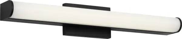 Collection: Cavitt Rooms: Bathroom, Bedroom, Entry Room/Hallway Finish: Midnight Black Glass: Polycarbonate Width: 18.00" Height: 3.00" Length: 3.10" Weight: 2.00 lb Extension from Wall: 3.10" Canopy: DP:0.6" W:5" H:3" Rectangle Bulbs Included Maximum Wattage: 17.00 W Bulb Base: Dedicated Light Source: LED Light Output: 1150.00 lm Color Temperature: 2700 K CRI: 90 Voltage: 120.00 V Material: Aluminum Country of Origin: Thailand Safety Listing: ETL Safety Rating: DAMP ADA Title 24 LED Spec Sheet
