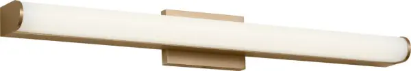 Collection: Cavitt Rooms: Bathroom, Bedroom, Entry Room/Hallway Finish: Satin Brass Glass: Polycarbonate Width: 24.00" Height: 3.00" Length: 3.10" Weight: 3.00 lb Extension from Wall: 3.10" Canopy: DP:0.6" W:5" H:3" Rectangle Bulbs Included Maximum Wattage: 25.00 W Bulb Base: Dedicated Light Source: LED Light Output: 1800.00 lm Color Temperature: 2700 K CRI: 90 Voltage: 120.00 V Material: Aluminum Country of Origin: Thailand Safety Listing: ETL Safety Rating: DAMP ADA Title 24 LED Spec Sheet