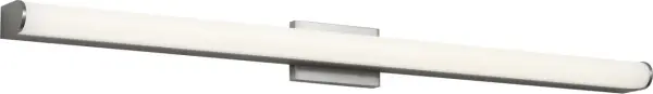Collection: Cavitt Rooms: Bathroom, Bedroom, Entry Room/Hallway Finish: Brushed Nickel Glass: Polycarbonate Width: 36.00" Height: 3.00" Length: 3.10" Weight: 3.00 lb Extension from Wall: 3.10" Canopy: DP:0.6" W:5" H:3" Rectangle Bulbs Included Maximum Wattage: 34.00 W Bulb Base: Dedicated Light Source: LED Light Output: 2400.00 lm Color Temperature: 2700 K CRI: 90 Voltage: 120.00 V Material: Aluminum Country of Origin: Thailand Safety Listing: ETL Safety Rating: DAMP ADA Title 24 LED Spec Sheet