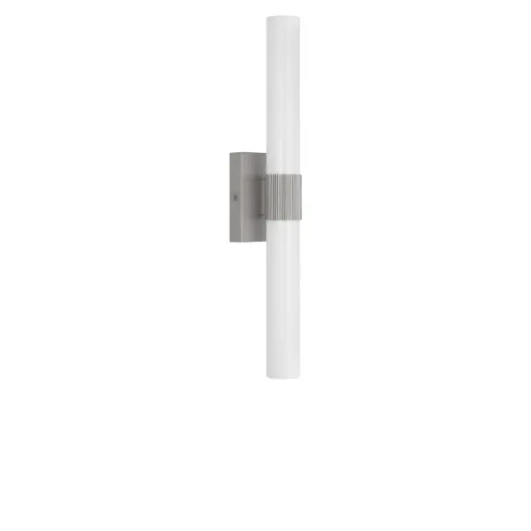 Collection: Sarco Rooms: Bathroom, Bedroom, Entry Room/Hallway Finish: Brushed Nickel Glass: White Acrylic Shade Width: 24.00" Height: 4.50" Length: 3.90" Weight: 3.00 lb Extension from Wall: 3.90" Canopy: DP:1" W:6" H:4.5" Rectangle Bulbs Included Maximum Wattage: 24.00 W Bulb Base: Dedicated Light Source: LED Light Output: 1800.00 lm Color Temperature: 2700 K CRI: 90 Voltage: 120.00 V Material: Aluminum Country of Origin: Thailand Safety Listing: ETL Safety Rating: DAMP ADA Title 24 LED Spec Sheet
