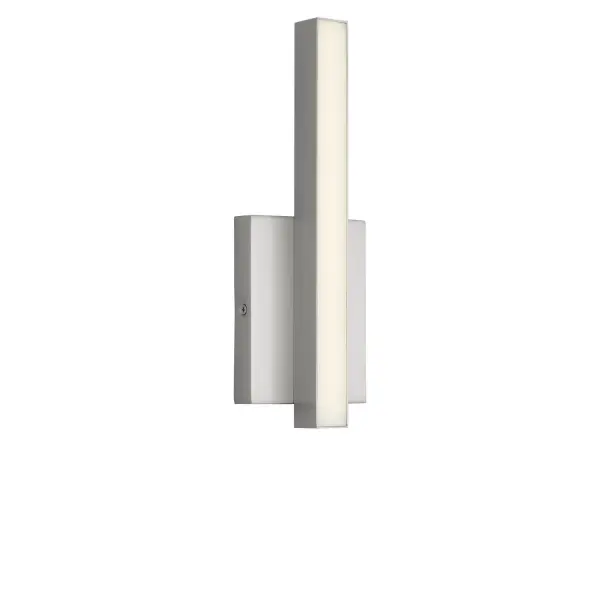 Collection: Marque Rooms: Bathroom, Bedroom, Entry Room/Hallway Finish: Brushed Nickel Glass: White Polycarbonate Shade Width: 4.50" Height: 13.00" Length: 2.25" Weight: 2.00 lb Extension from Wall: 2.25" Canopy: DP:1" W:4.5" H:6" Rectangle Bulbs Included Maximum Wattage: 13.00 W Bulb Base: Dedicated Light Source: LED Light Output: 600.00 lm Color Temperature: 2700 K CRI: 90 Voltage: 120.00 V Material: Aluminum Country of Origin: Thailand Safety Listing: ETL Safety Rating: DAMP ADA Title 24 LED Spec Sheet