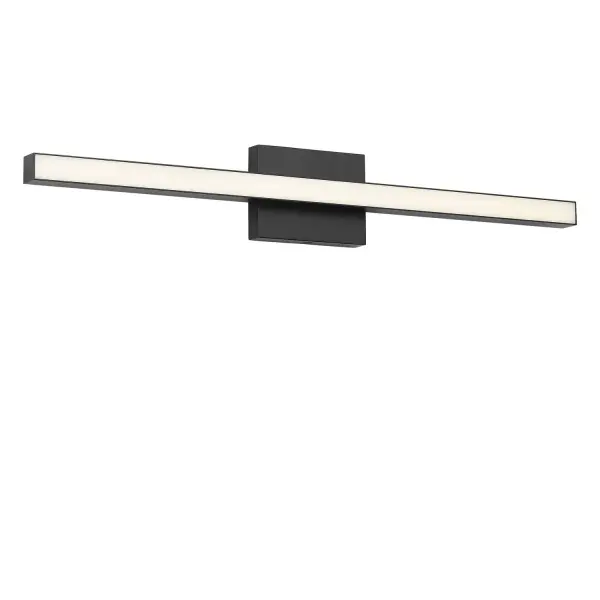 Collection: Marque Rooms: Bathroom, Bedroom, Entry Room/Hallway Finish: Midnight Black Glass: White Polycarbonate Shade Width: 30.00" Height: 4.50" Length: 2.25" Weight: 2.00 lb Extension from Wall: 2.25" Canopy: DP:1" W:6" H:4.5" Rectangle Bulbs Included Maximum Wattage: 30.50 W Bulb Base: Dedicated Light Source: LED Light Output: 1400.00 lm Color Temperature: 2700 K CRI: 90 Voltage: 120.00 V Material: Aluminum Country of Origin: Thailand Safety Listing: ETL Safety Rating: DAMP ADA Title 24 LED Spec Sheet