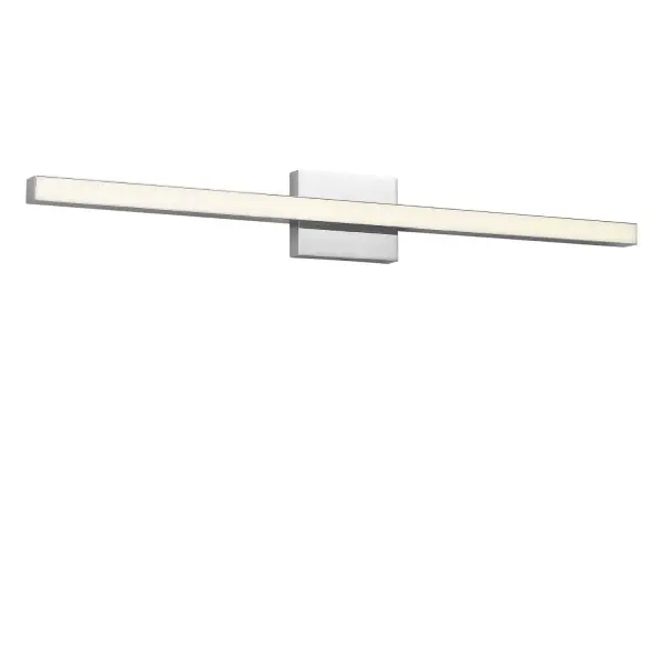 Collection: Marque Rooms: Bathroom, Bedroom, Entry Room/Hallway Finish: Chrome Glass: White Polycarbonate Shade Width: 36.00" Height: 4.50" Length: 2.25" Weight: 3.00 lb Extension from Wall: 2.25" Canopy: DP:1" W:6" H:4.5" Rectangle Bulbs Included Maximum Wattage: 34.00 W Bulb Base: Dedicated Light Source: LED Light Output: 1600.00 lm Color Temperature: 2700 K CRI: 90 Voltage: 120.00 V Material: Aluminum Country of Origin: Thailand Safety Listing: ETL Safety Rating: DAMP ADA Title 24 LED Spec Sheet