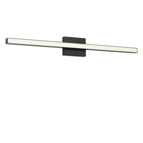 Collection: Marque Rooms: Bathroom, Bedroom, Entry Room/Hallway Finish: Midnight Black Glass: White Polycarbonate Shade Width: 36.00" Height: 4.50" Length: 2.25" Weight: 3.00 lb Extension from Wall: 2.25" Canopy: DP:1" W:6" H:4.5" Rectangle Bulbs Included Maximum Wattage: 34.00 W Bulb Base: Dedicated Light Source: LED Light Output: 1600.00 lm Color Temperature: 2700 K CRI: 90 Voltage: 120.00 V Material: Aluminum Country of Origin: Thailand Safety Listing: ETL Safety Rating: DAMP ADA Title 24 LED Spec Sheet