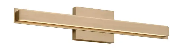 Collection: Aro Rooms: Bathroom, Bedroom, Entry Room/Hallway Finish: Satin Brass Glass: Silicone Diffuser Width: 24.00" Height: 4.50" Length: 1.88" Weight: 3.00 lb Extension from Wall: 1.87" Canopy: DP:1" W:24" H:4.5" Rectangle Bulbs Included Bulb Base: Dedicated Light Source: LED Light Output: 840.00 lm Color Temperature: 2700 K CRI: 90 Voltage: 120.00 V Material: Aluminum Country of Origin: Thailand Safety Listing: ETL Safety Rating: DAMP ADA Title 24 LED Spec Sheet
