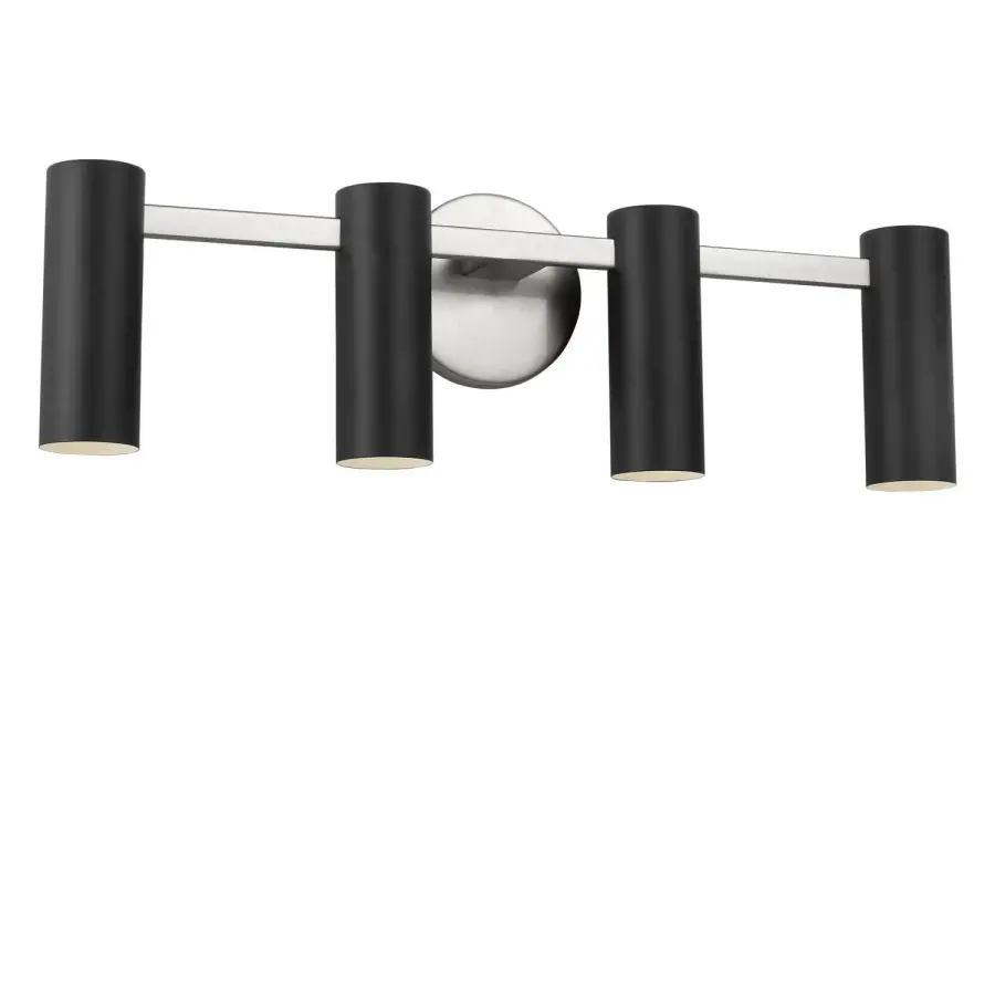 Zentro Four Light Vanity in Brushed Nickel