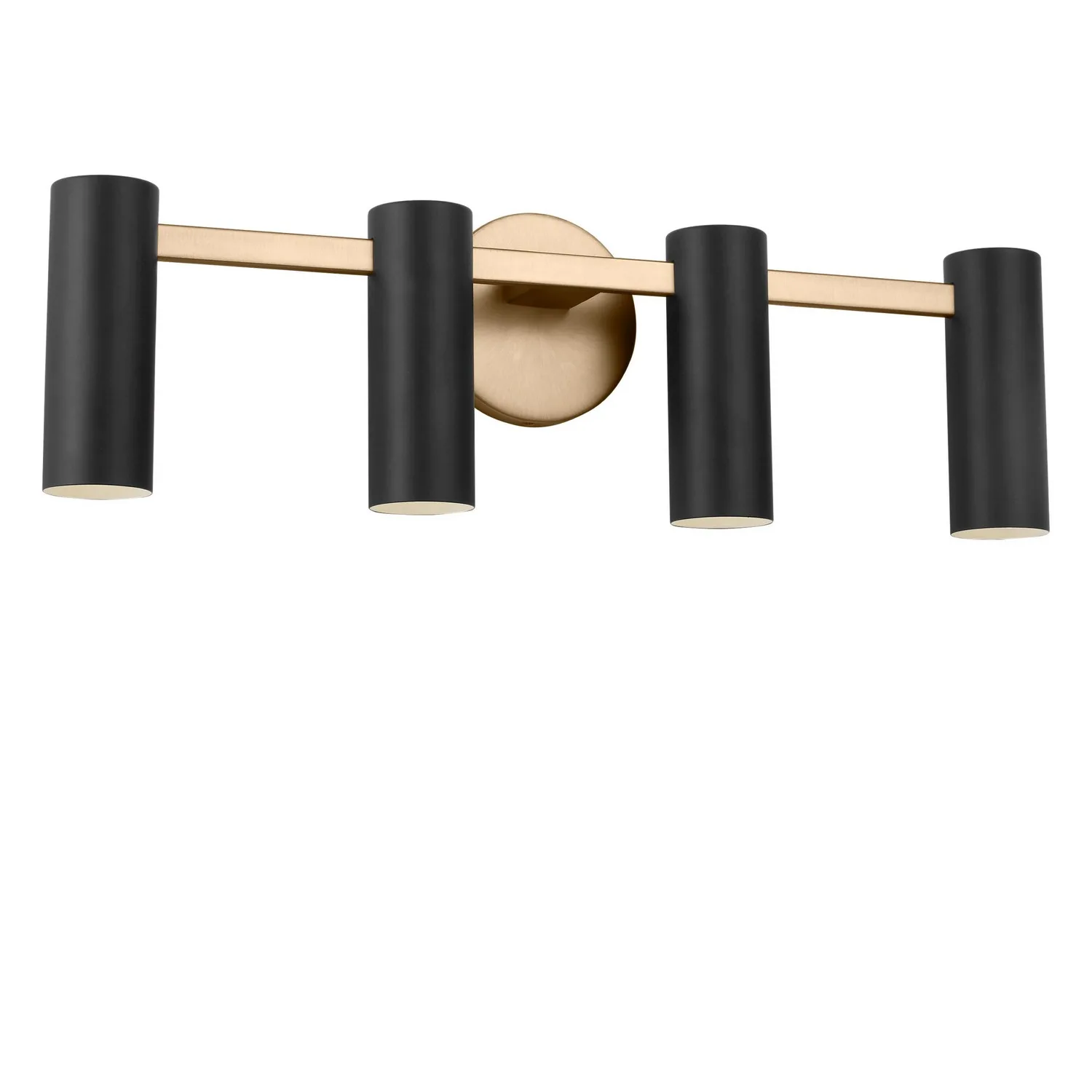 Zentro Four Light Vanity in Satin Brass