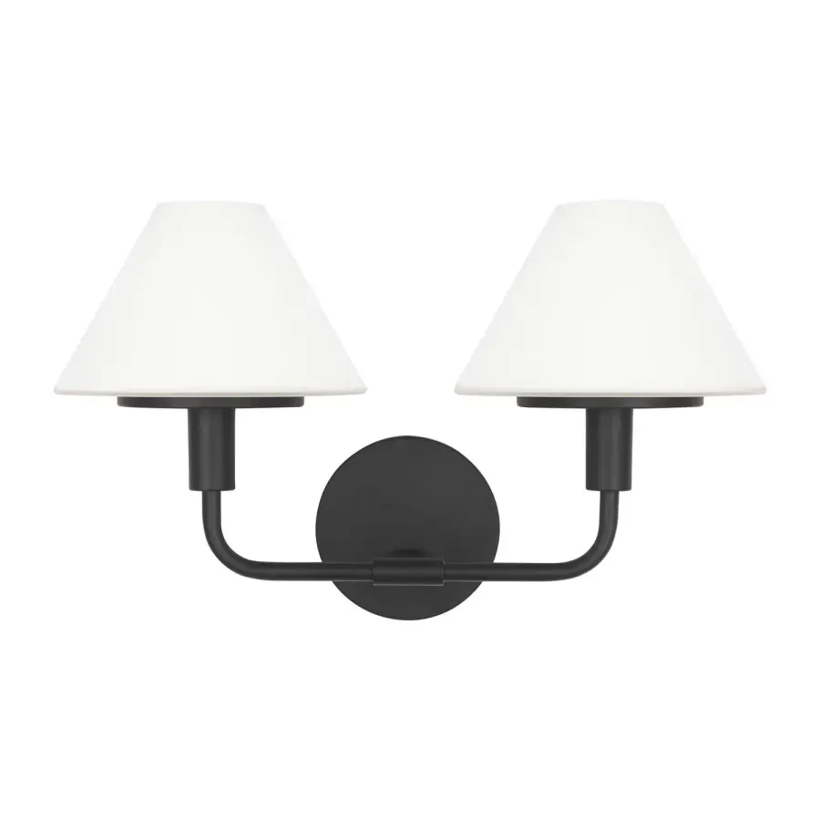 Mendota 2-Light Wall Sconce in Midnight Black