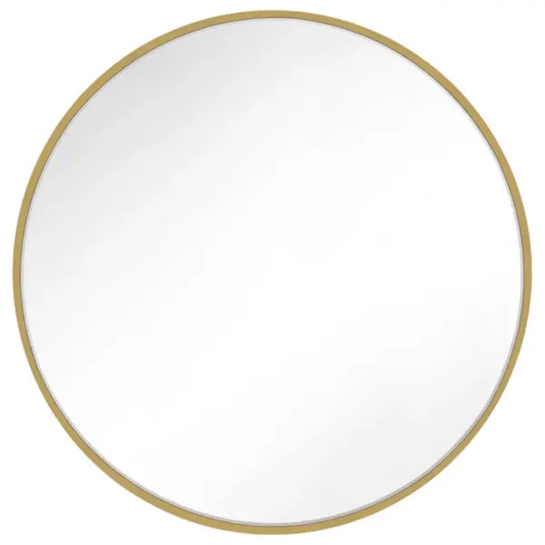 The Kit Mirror combines a warm burnished brass frame with clean contemporary lines, making it a versatile accent piece. At 30 inches square, it's perfectly sized for bathrooms, bedrooms, and entryways.