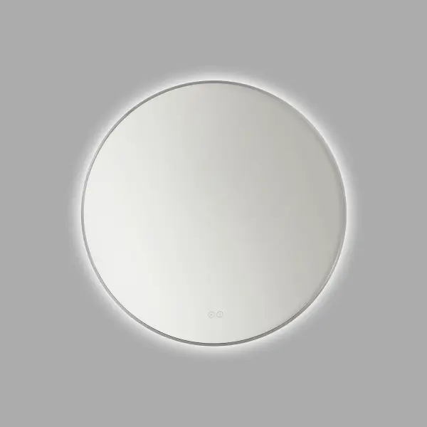 The Cadre mirror combines functional lighting with sleek design. Its integrated LED system offers color temperature adjustment (3000K) and dimming capabilities, making it ideal for grooming tasks. The brushed nickel frame adds a refined touch to contemporary bathrooms.