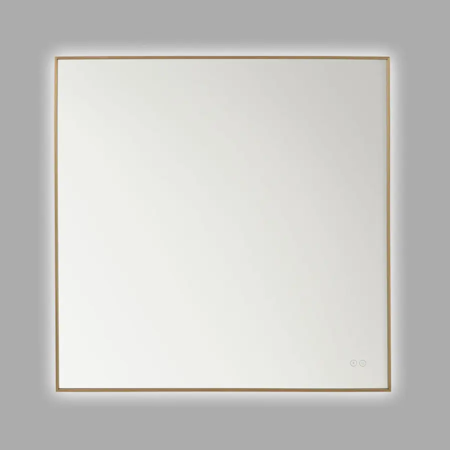 Cadre 36" LED Lighted Mirror in Satin Brass