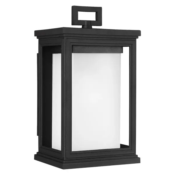 Collection: Roscoe Designer: Feiss Rooms: Outdoor Finish: Textured Black Glass: White Opal Etched Width: 6.38" Height: 11.50" Length: 11.50" Weight: 4.50 lb Extension from Wall: 6.00" Wire: 8" Black/White Canopy: DP:0.75'' W:5'' H:6.5'' OB UP:6.625'' Rectangular Number of Bulbs: 1 Maximum Wattage: 60.00 W Bulb Type: A19 Bulb Base: Medium Voltage: 120.00 V Material: StoneStrong Country of Origin: China Safety Listing: cETL Safety Rating: Wet Connection: Hardwired Title 24 Spec Sheet Instructions Parts Diagram