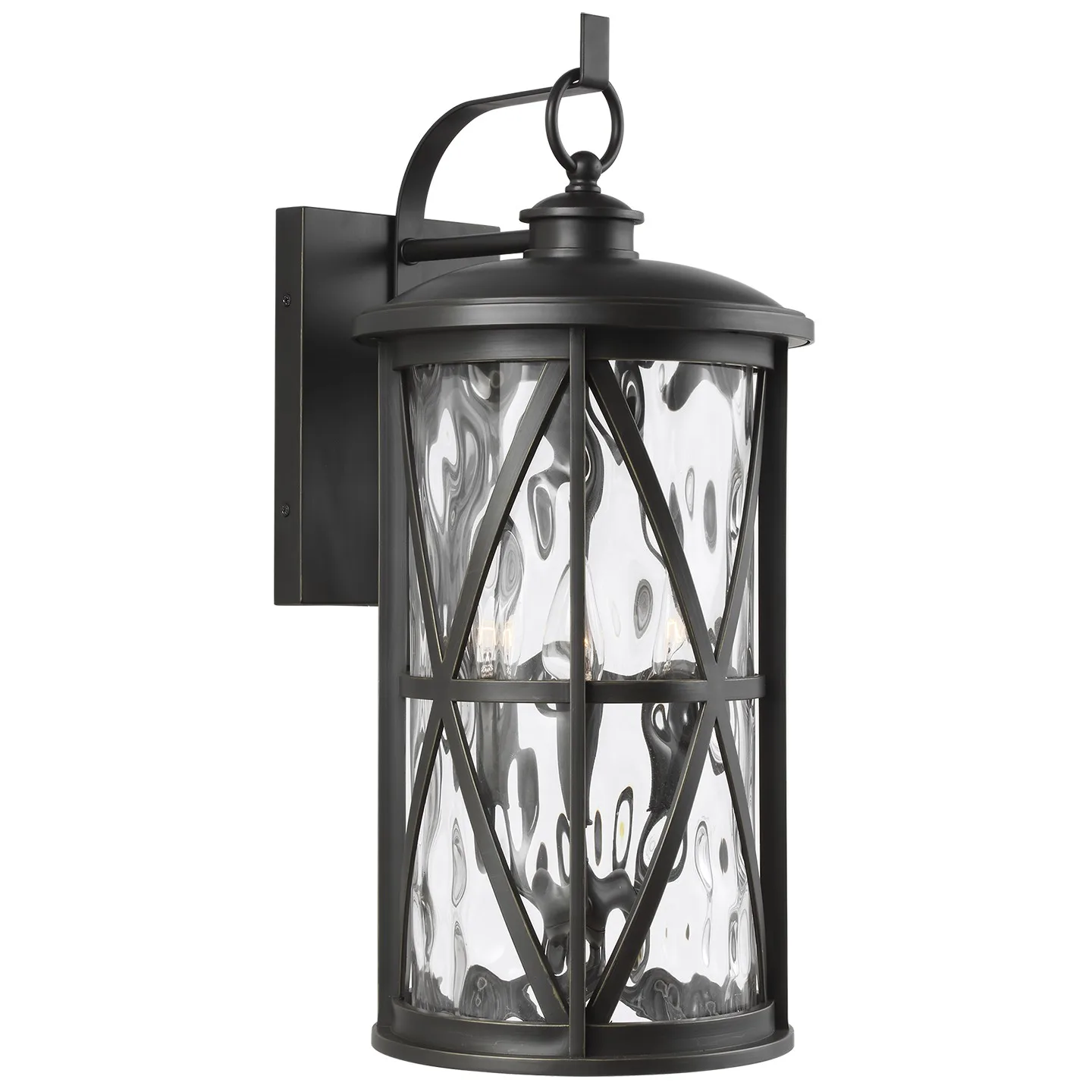 Millbrooke Three Light Outdoor Wall Lantern in Antique Bronze