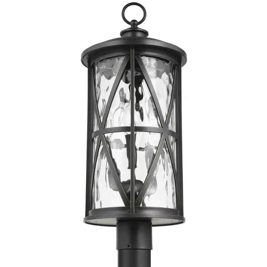 Millbrooke Three Light Outdoor Post Lantern in Antique Bronze