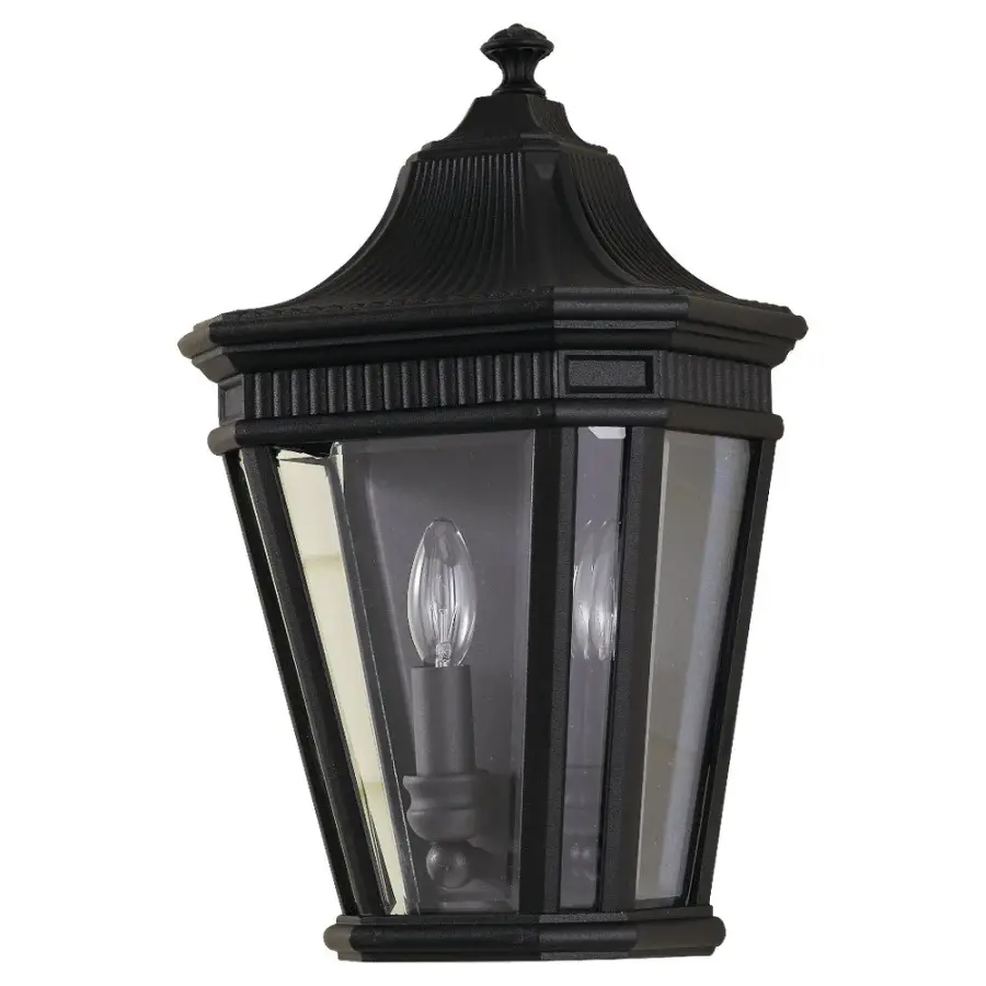 Cotswold Lane Two Light Outdoor Wall Lantern in Black