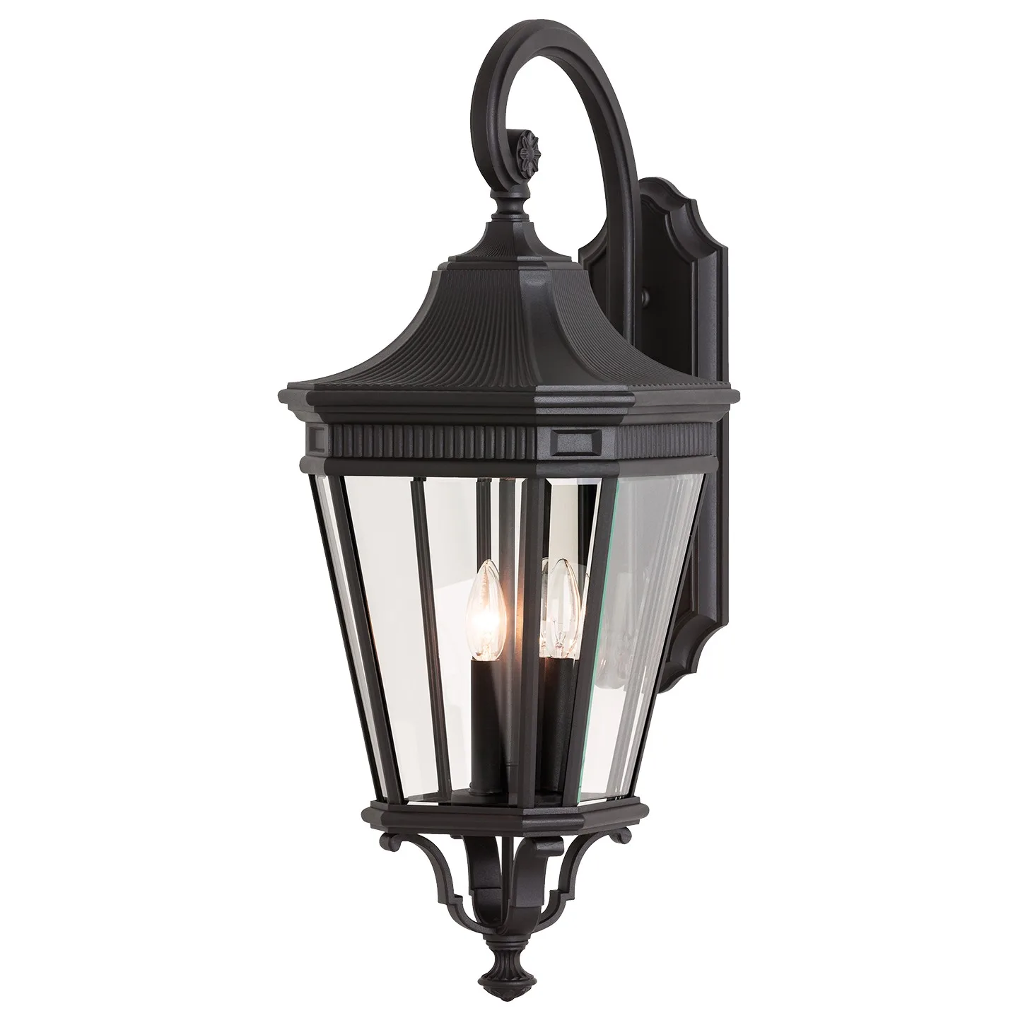 Cotswold Lane 3-Light Outdoor Wall Lantern in Black
