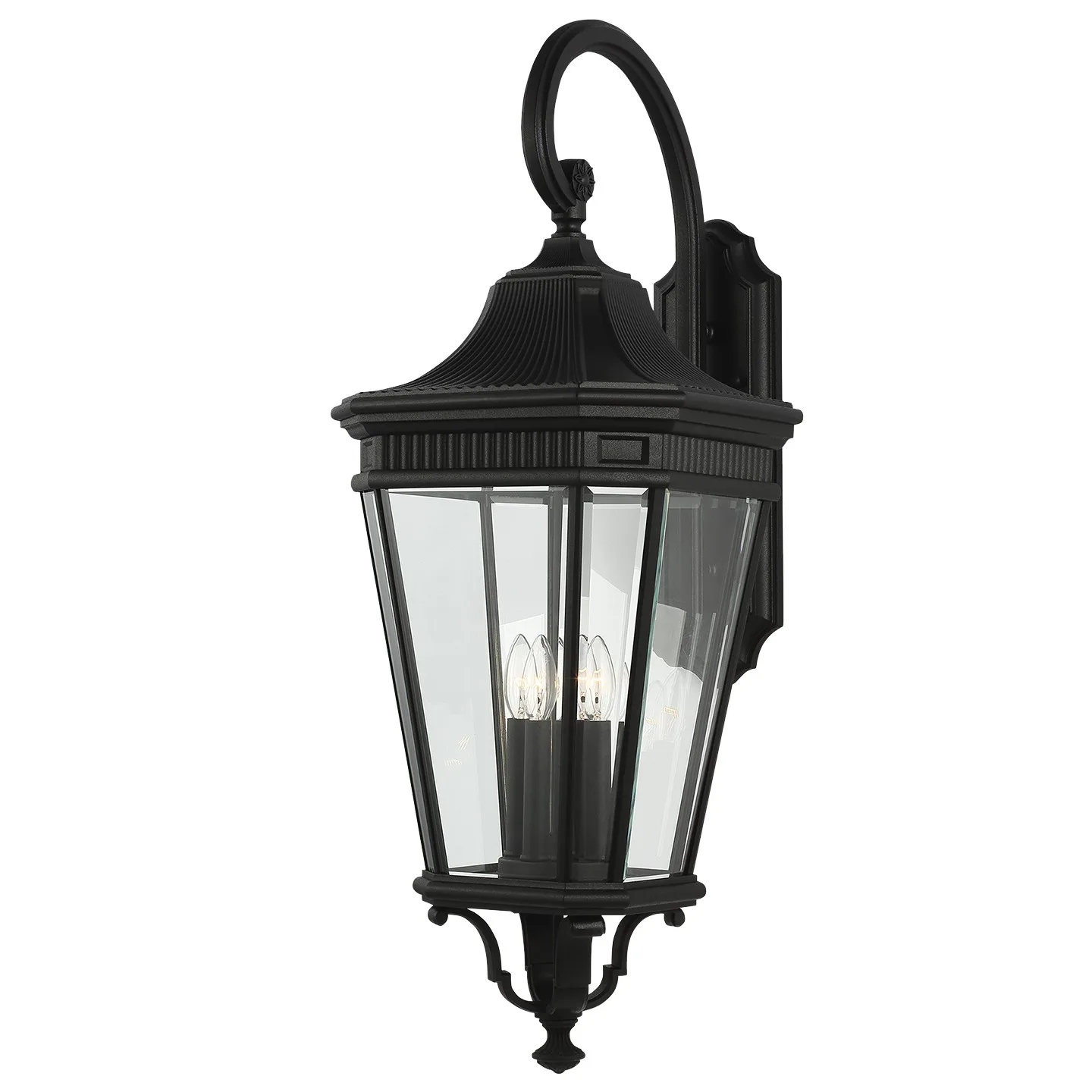 Cotswold Lane 4-Light Outdoor Wall Lantern in Black