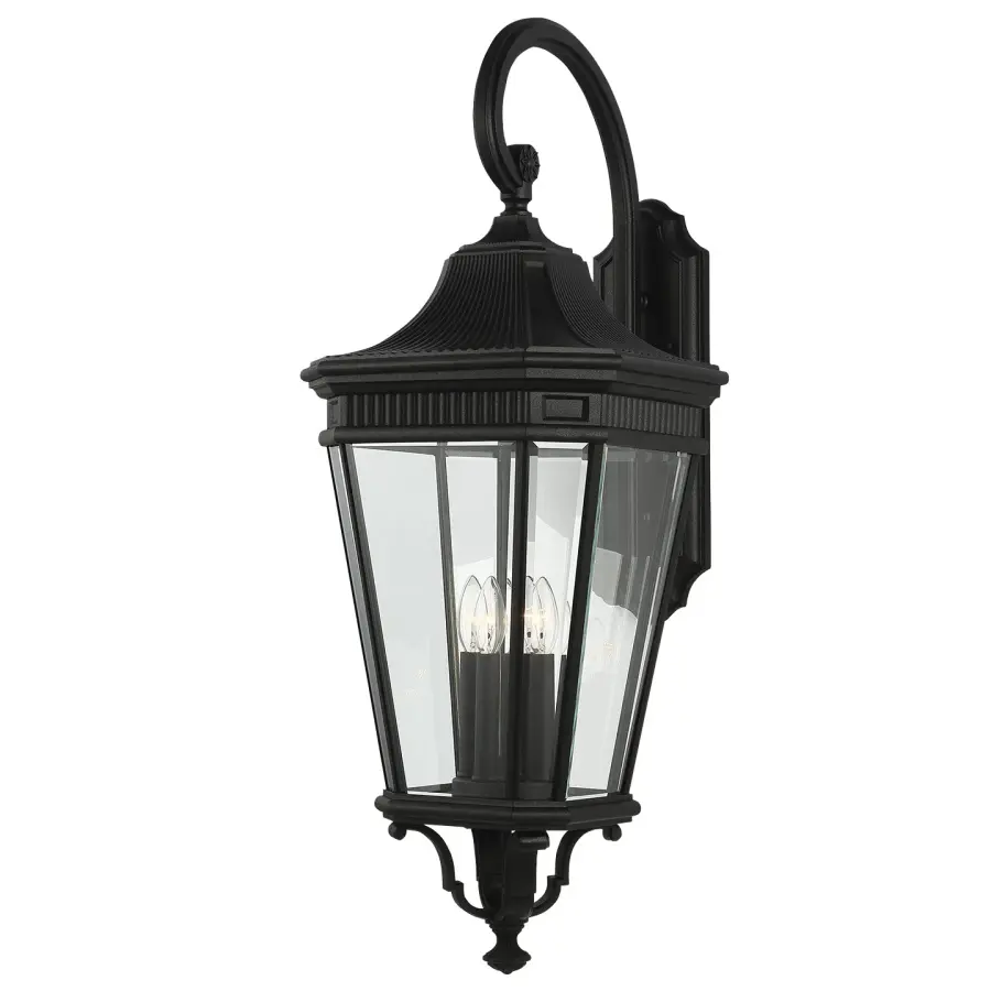 Cotswold Lane 4-Light Outdoor Wall Lantern in Black