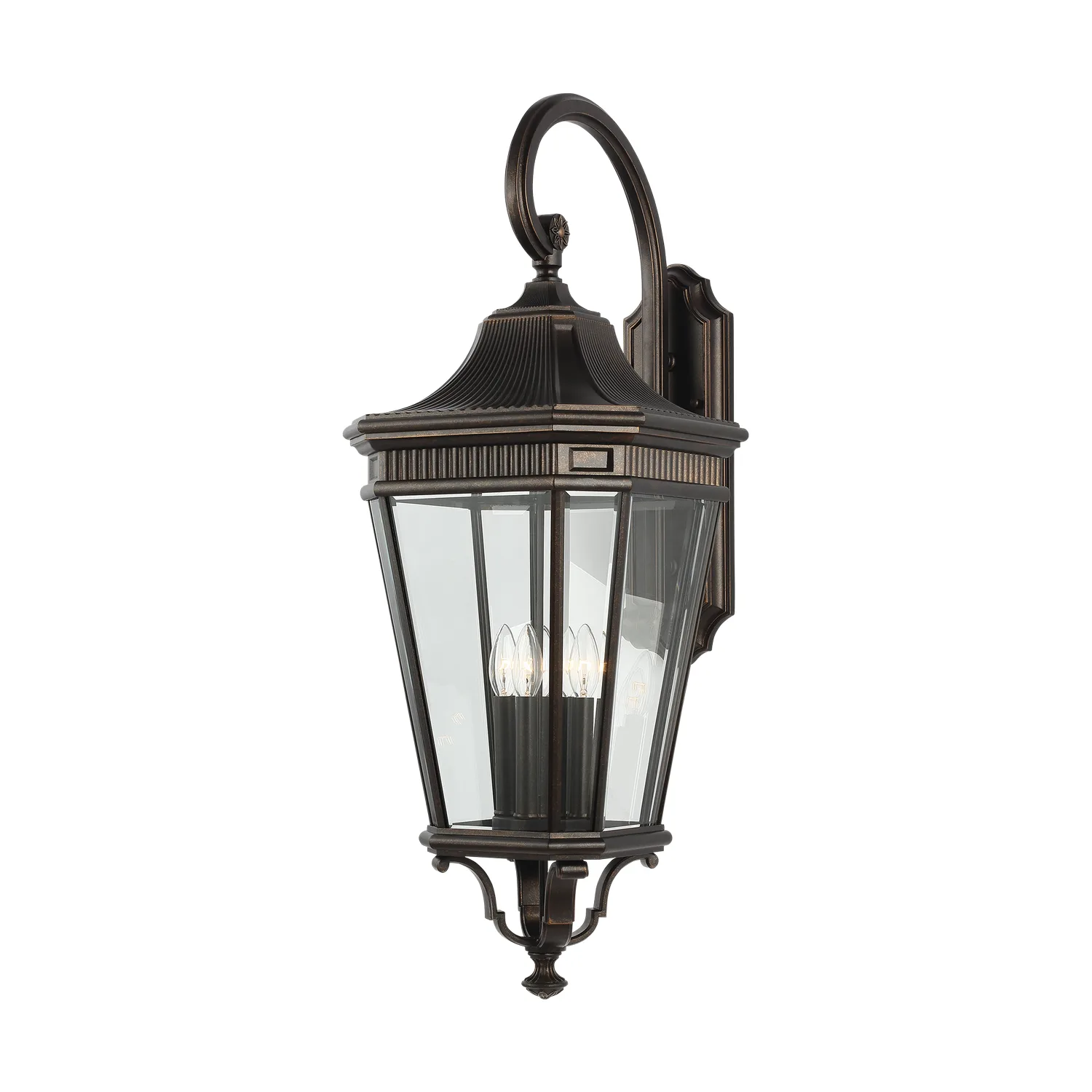 Cotswold Lane 4-Light Outdoor Wall Lantern in Grecian Bronze