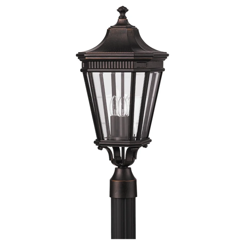 Cotswold Lane Three Light Outdoor Wall Lantern in Grecian Bronze