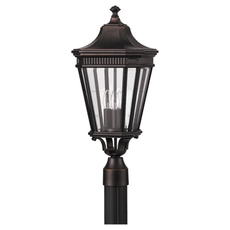 Cotswold Lane Three Light Outdoor Wall Lantern in Grecian Bronze