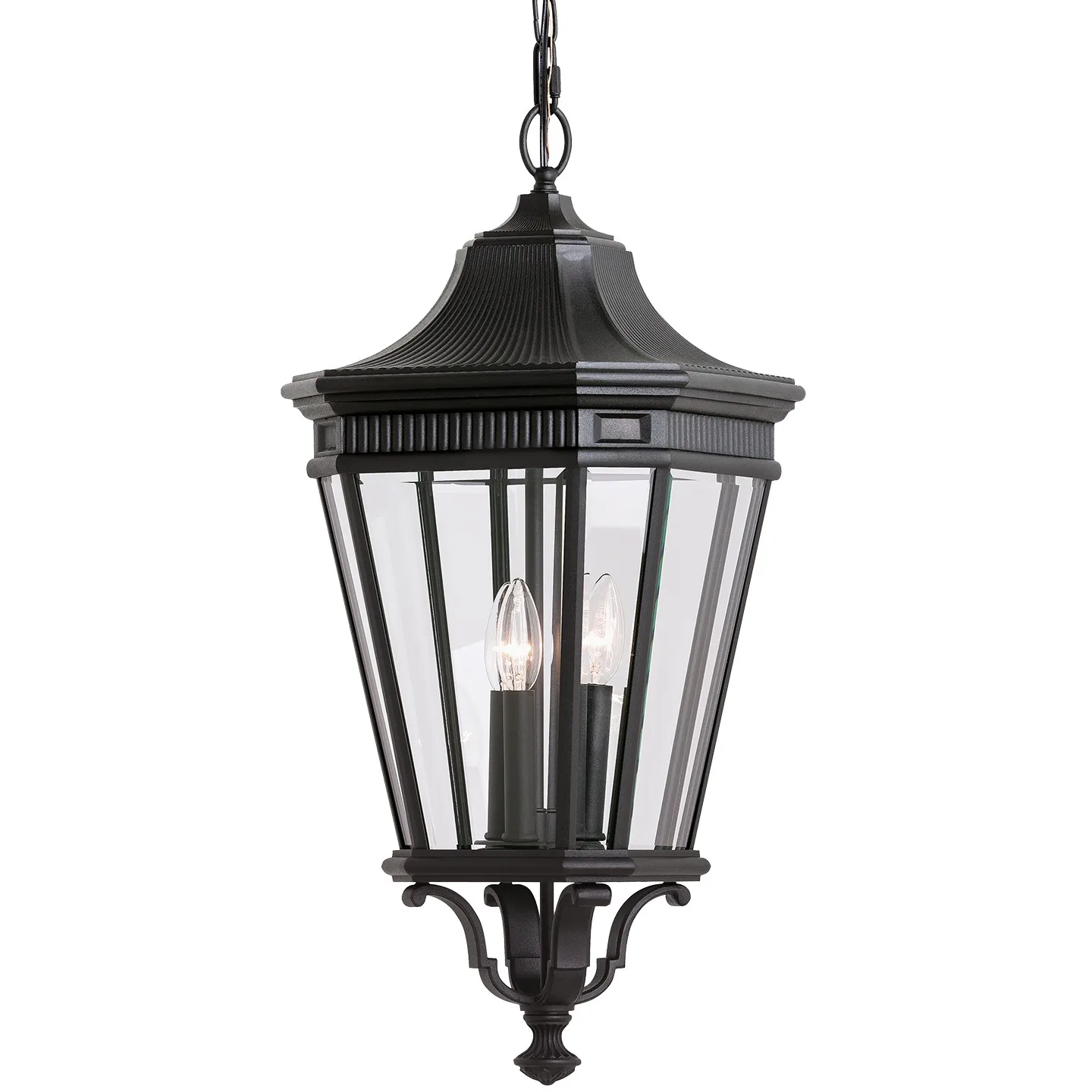Cotswold Lane Three Light Outdoor Fixture in Black