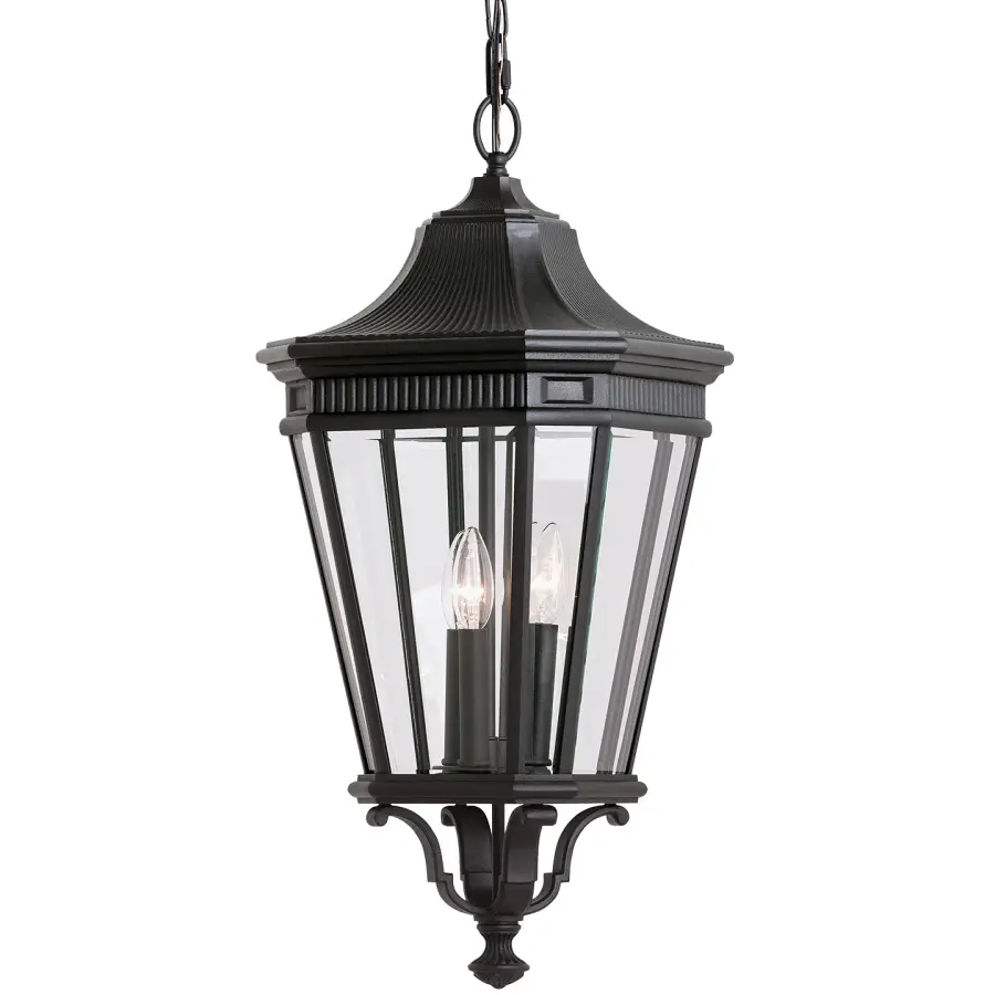 Cotswold Lane Three Light Outdoor Fixture in Black