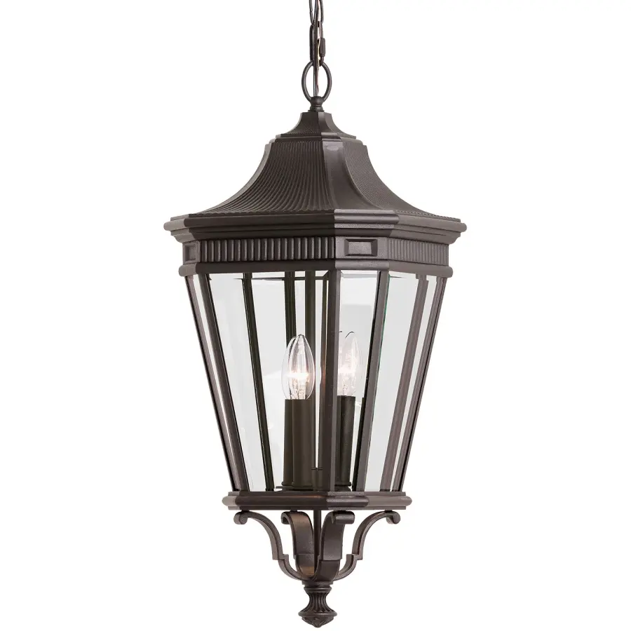 Cotswold Lane Three Light Outdoor Fixture in Grecian Bronze