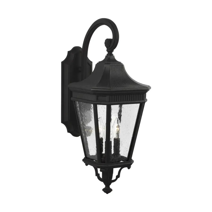 Cotswold Lane 3-Light Outdoor Wall Lantern in Black