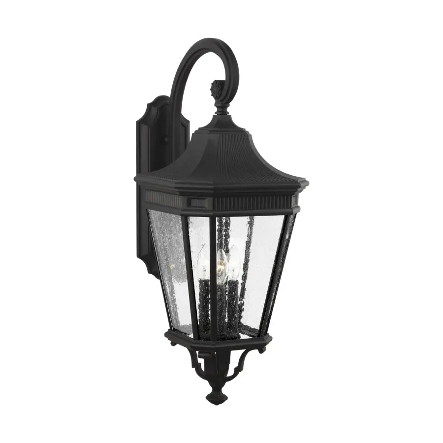 Cotswold Lane 3-Light Outdoor Wall Lantern in Black