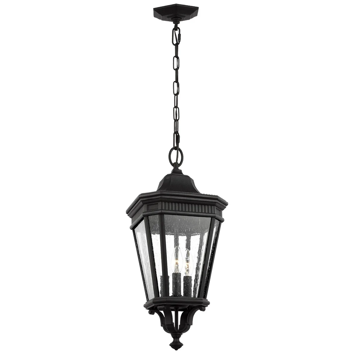 Cotswold Lane Three Light Hanging Lantern in Black