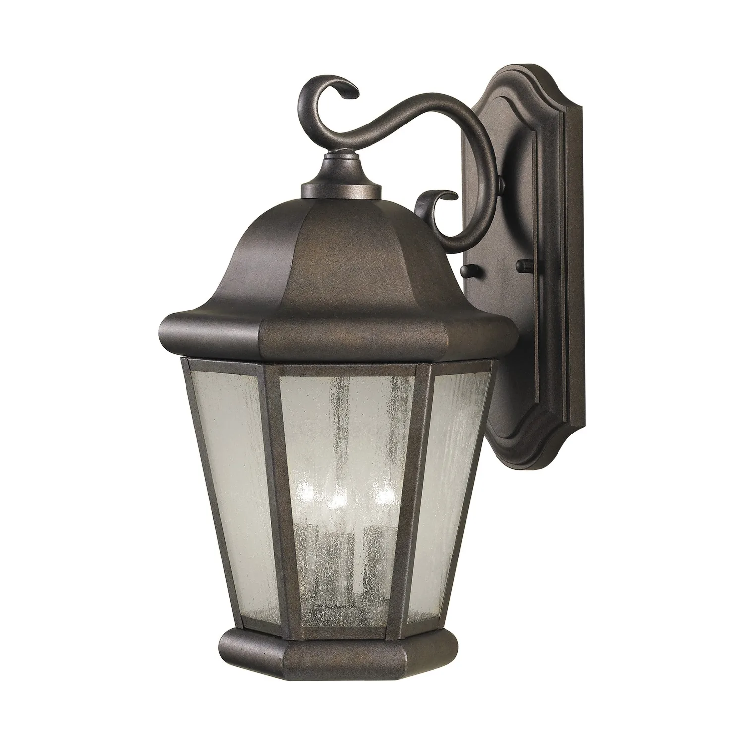 Martinsville Three Light Outdoor Wall Lantern in Corinthian Bronze