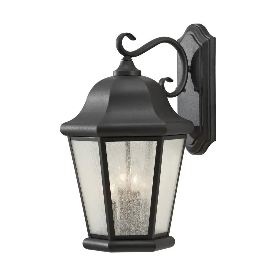 Martinsville Four Light Outdoor Wall Lantern in Black