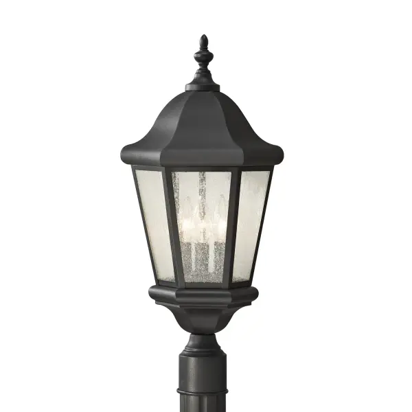 Collection: Martinsville Designer: Sea Gull Rooms: Outdoor Finish: Black Glass: Clear Seeded Width: 10.25" Height: 22.25" Weight: 4.29 lb Wire: 8" Black/White Bulbs Included Number of Bulbs: 3 Maximum Wattage: 3.50 W Bulb Type: Torpedo Bulb Base: Candelabra Light Output: 350.00 lm Color Temperature: 2700 K CRI: 90 Rated Average Life: 25000 Voltage: 120.00 V Material: Stainless Steel Country of Origin: China Safety Listing: cUL Safety Rating: Wet Energy Star Title 24 LED Spec Sheet Instructions Parts Diagram