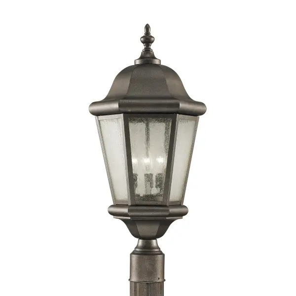 Collection: Martinsville Designer: Sea Gull Rooms: Outdoor Finish: Corinthian Bronze Glass: Clear Seeded Width: 10.25" Height: 22.25" Weight: 4.29 lb Wire: 8" Black/White Bulbs Included Number of Bulbs: 3 Maximum Wattage: 3.50 W Bulb Type: Torpedo Bulb Base: Candelabra Light Output: 350.00 lm Color Temperature: 2700 K CRI: 90 Rated Average Life: 25000 Voltage: 120.00 V Material: Stainless Steel Country of Origin: China Safety Listing: cUL Safety Rating: Wet Energy Star Title 24 LED Spec Sheet Instructions Parts Diagram