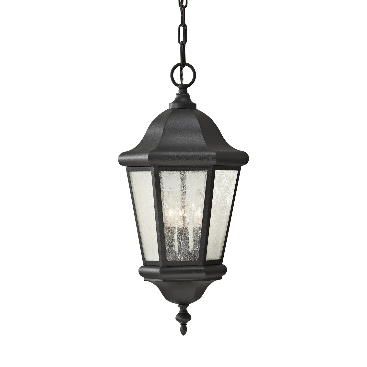 Martinsville Three Light Outdoor Pendant in Black